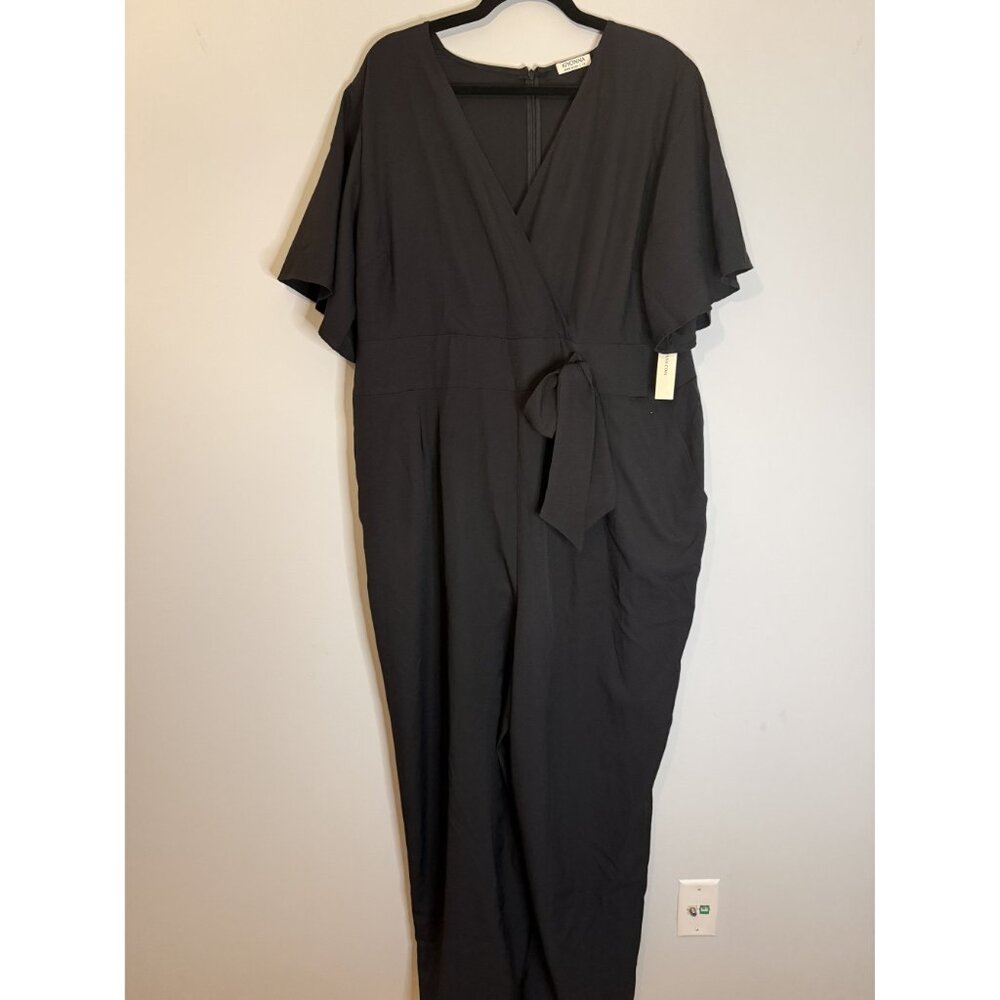 Kiyonna Charisma Crepe Jumpsuit w/ Pockets Black Size 2X NWT $168 [jb] - Picture 10 of 12
